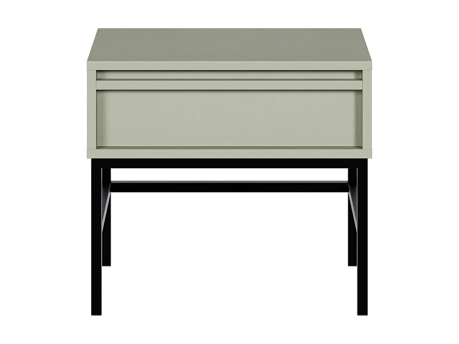 Table de chevet - 50 cm - avec tiroir et cadre - vert sauge - EVO