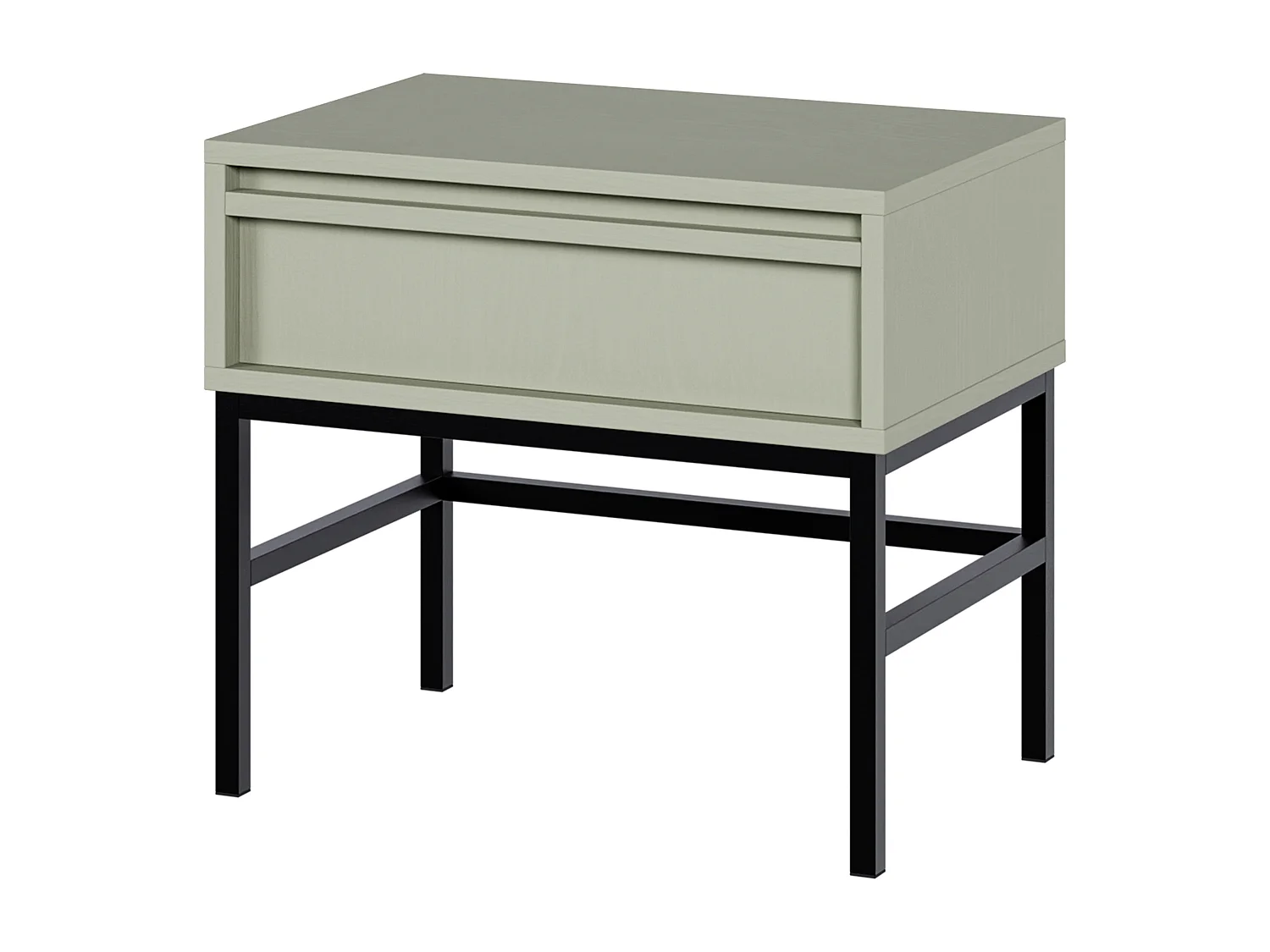 Table de chevet - 50 cm - avec tiroir et cadre - vert sauge - EVO