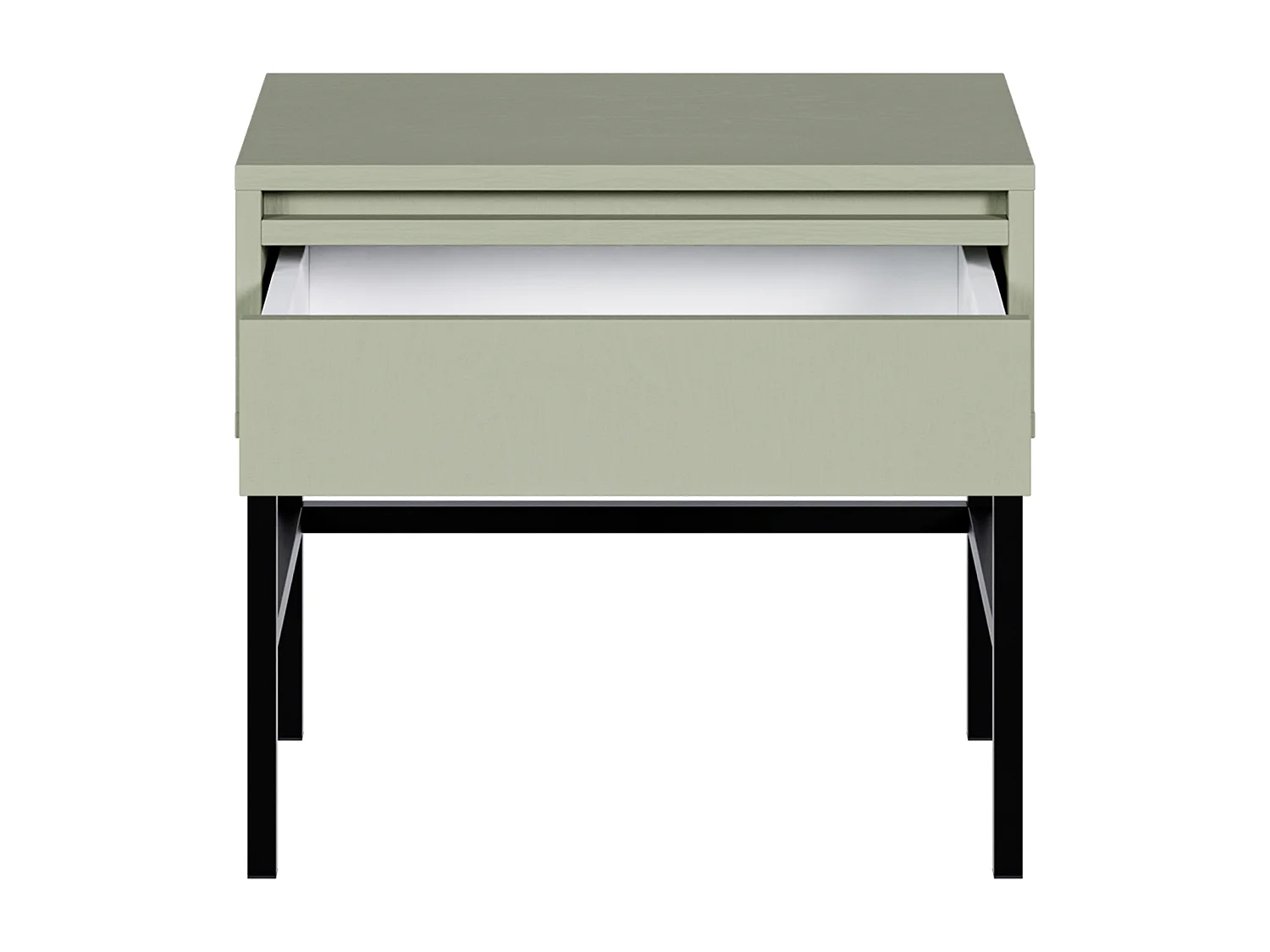 Table de chevet - 50 cm - avec tiroir et cadre - vert sauge - EVO