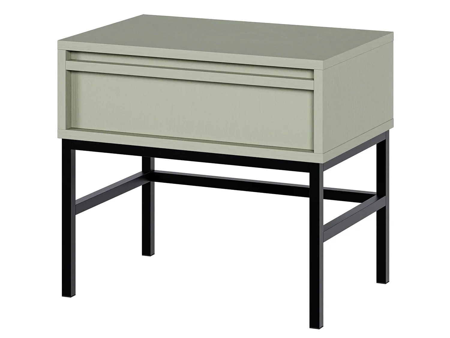 Table de chevet - 50 cm - avec tiroir et cadre - vert sauge - EVO