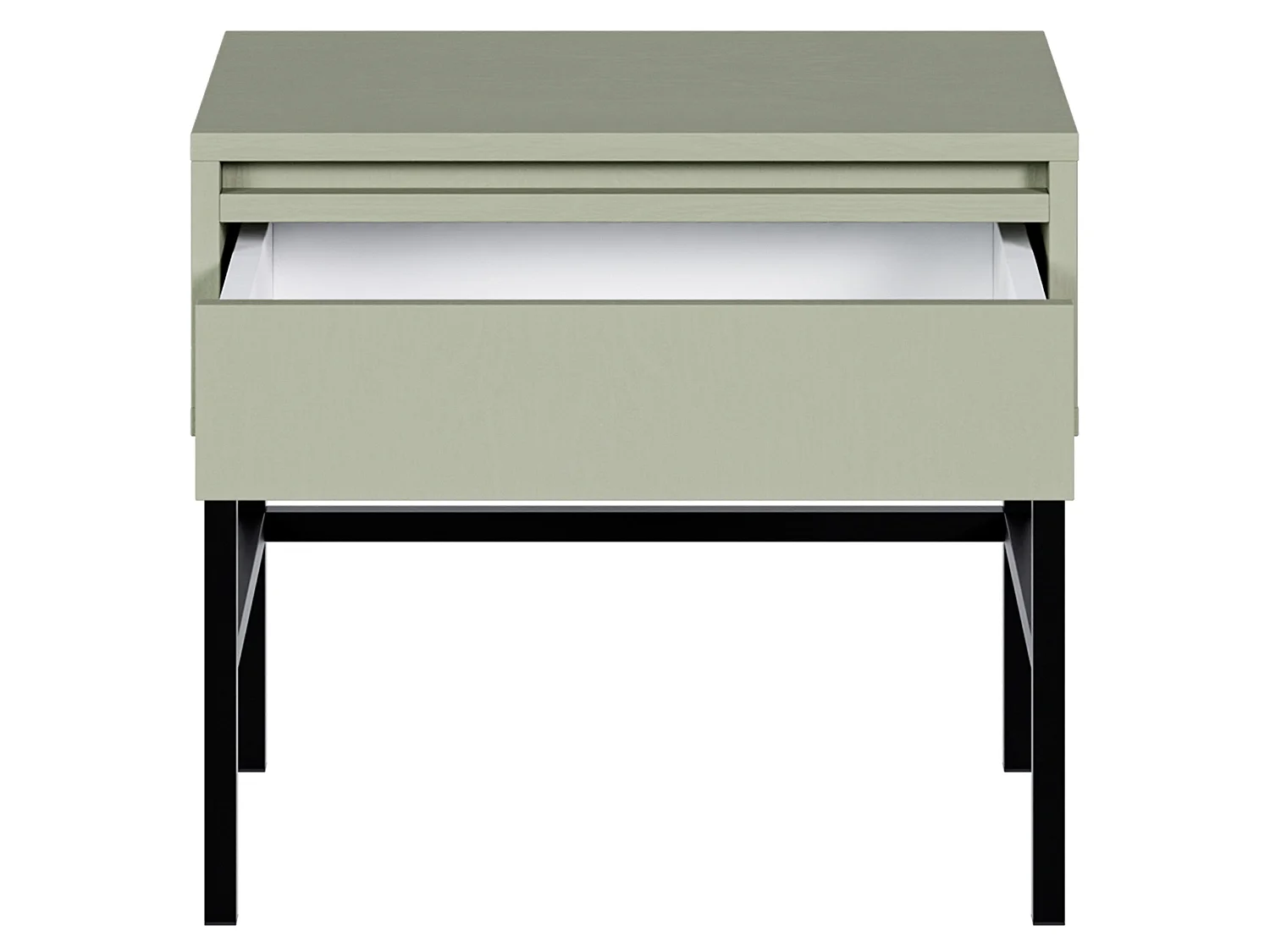 Table de chevet - 50 cm - avec tiroir et cadre - vert sauge - EVO