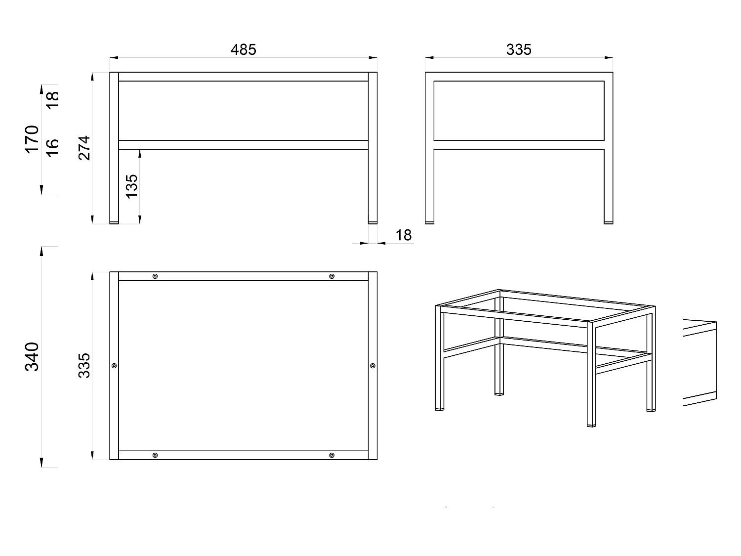 Table de chevet - 50 cm - avec tiroir et cadre - vert sauge - EVO