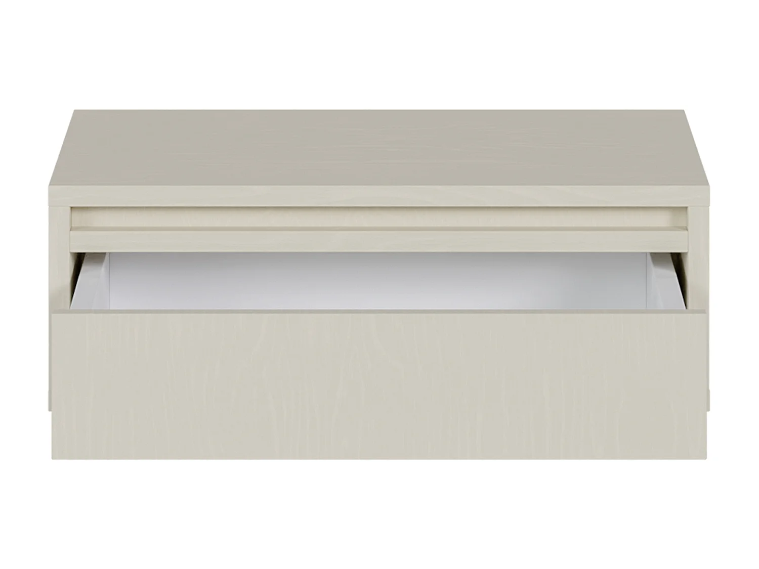 Table de chevet - 50 cm - avec tiroir - suspendu - crème - EVO