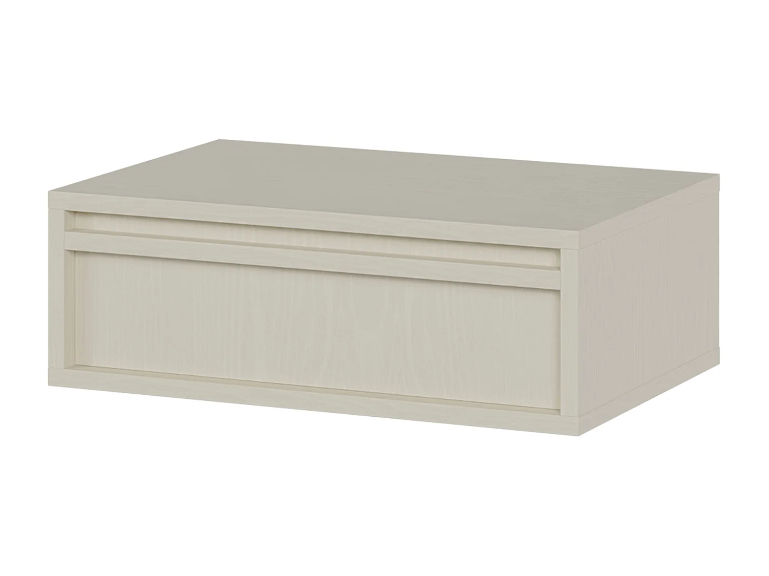 Table de chevet - 50 cm - avec tiroir - suspendu - crème - EVO