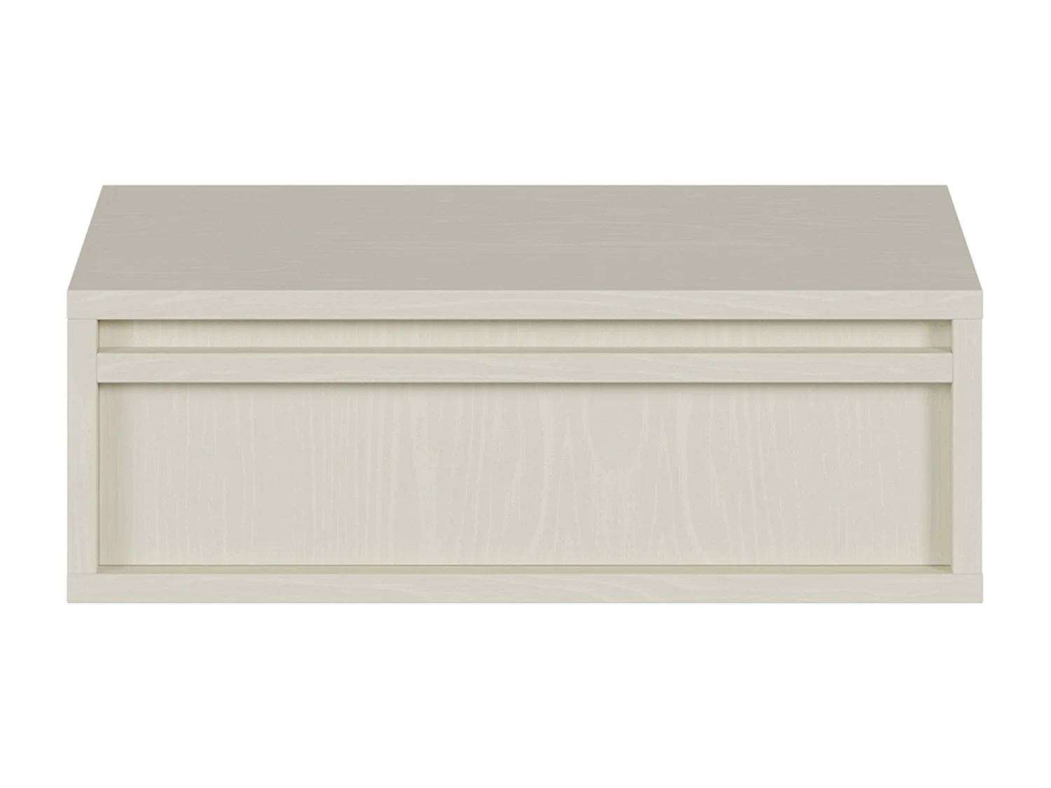 Table de chevet - 50 cm - avec tiroir - suspendu - crème - EVO