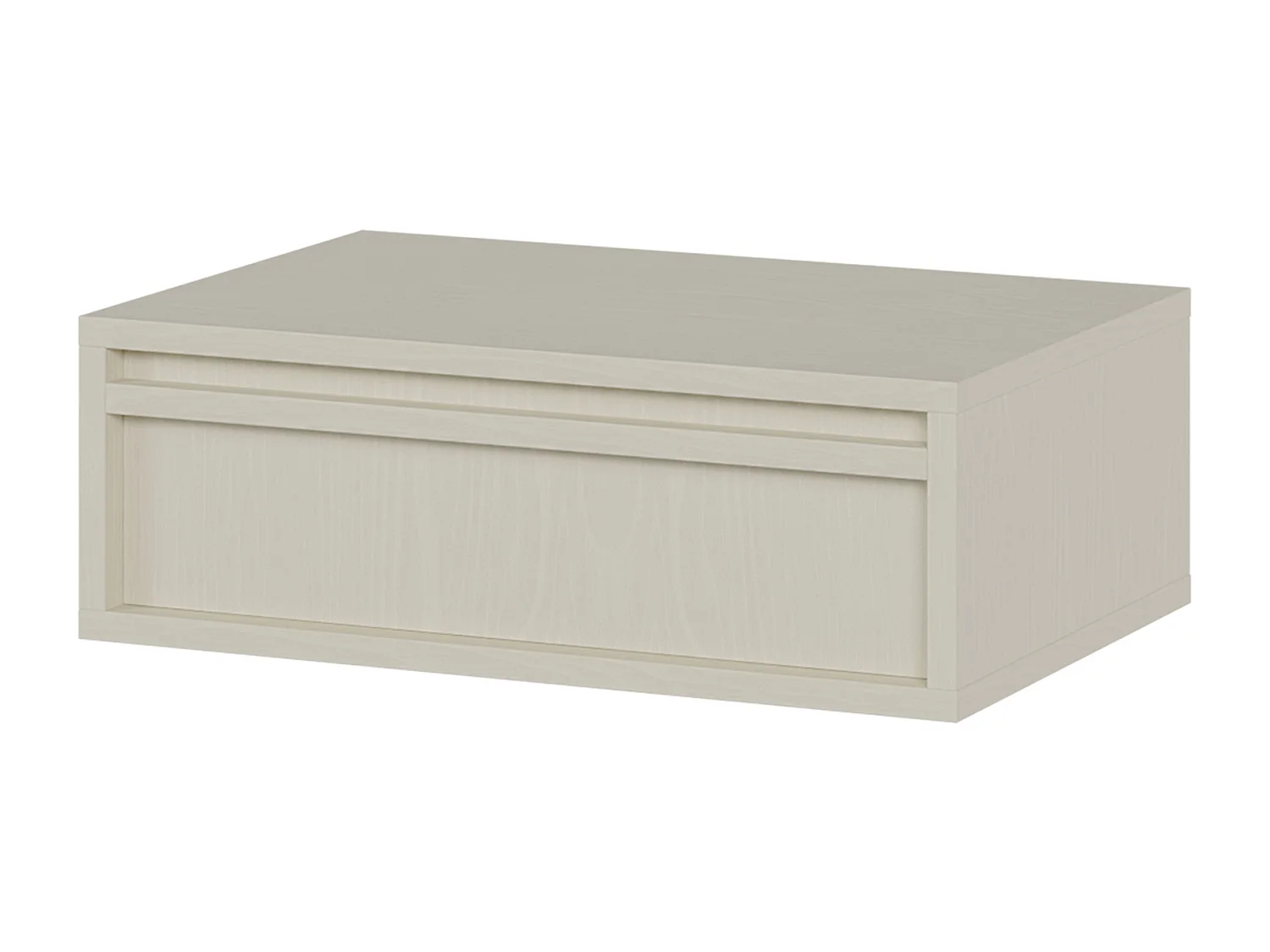 Table de chevet - 50 cm - avec tiroir - suspendu - crème - EVO