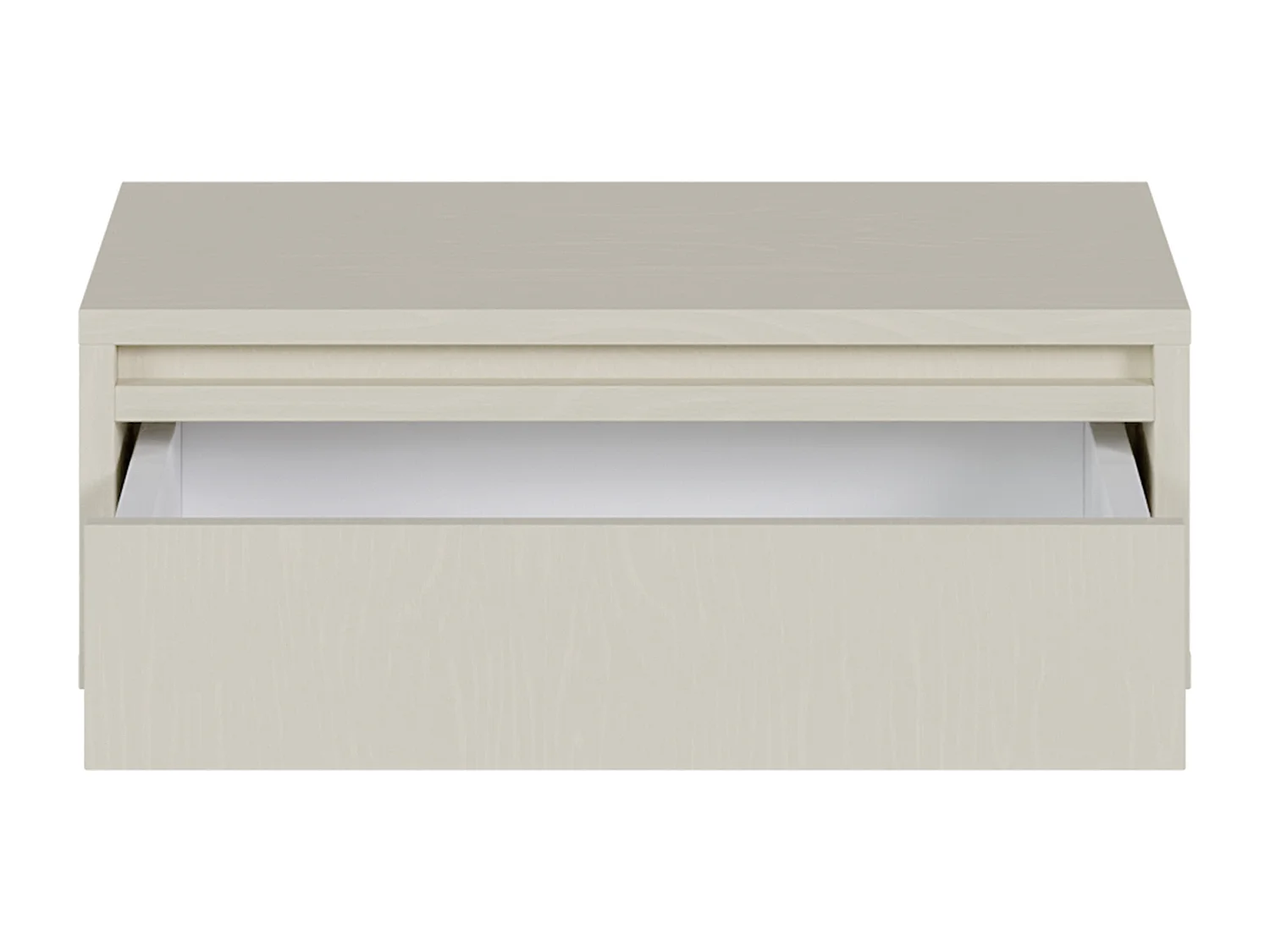 Table de chevet - 50 cm - avec tiroir - suspendu - crème - EVO