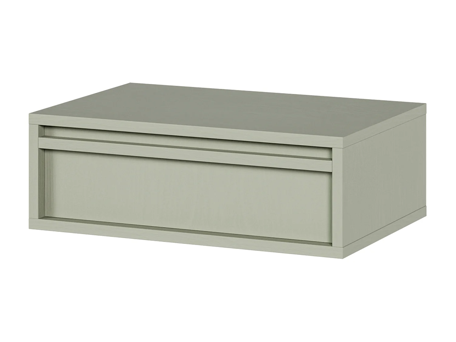 Mesilla de noche - 50 cm - con cajón - suspendida - salvia - EVO