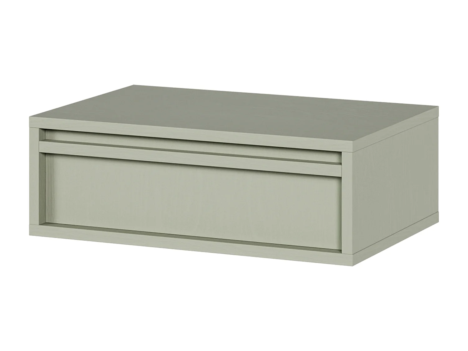 Table de chevet - 50 cm - avec tiroir - suspendu - vert sauge - EVO