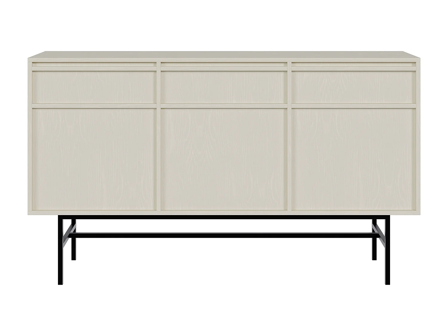 Sideboard mit 3 Schubladen - Beige mit Metallgestell - 154 cm - EVO