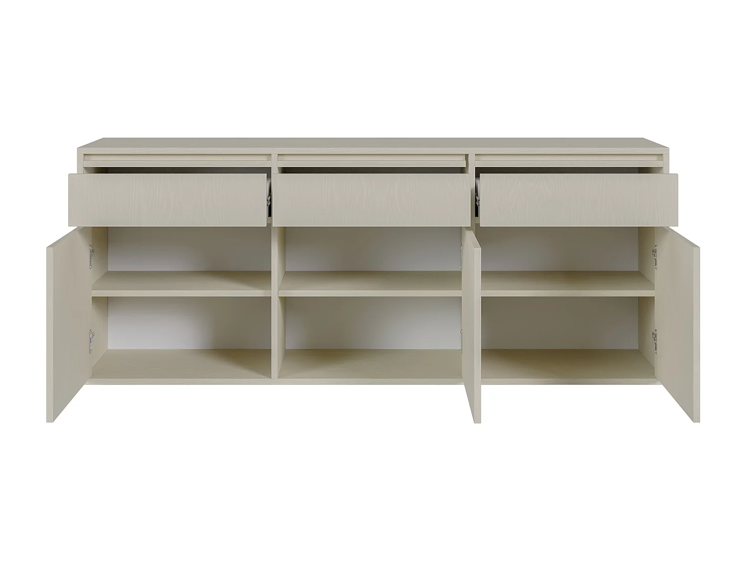 Driedeurs dressoir - 154 cm - met laden - hangend - crème - EVO