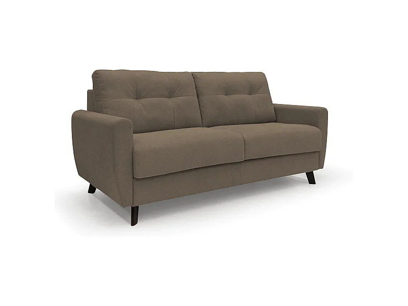 Callisto Schlafsofa aus weichem, wasserfestem Stoff T02 208 cm (mat. 160x197) braun
