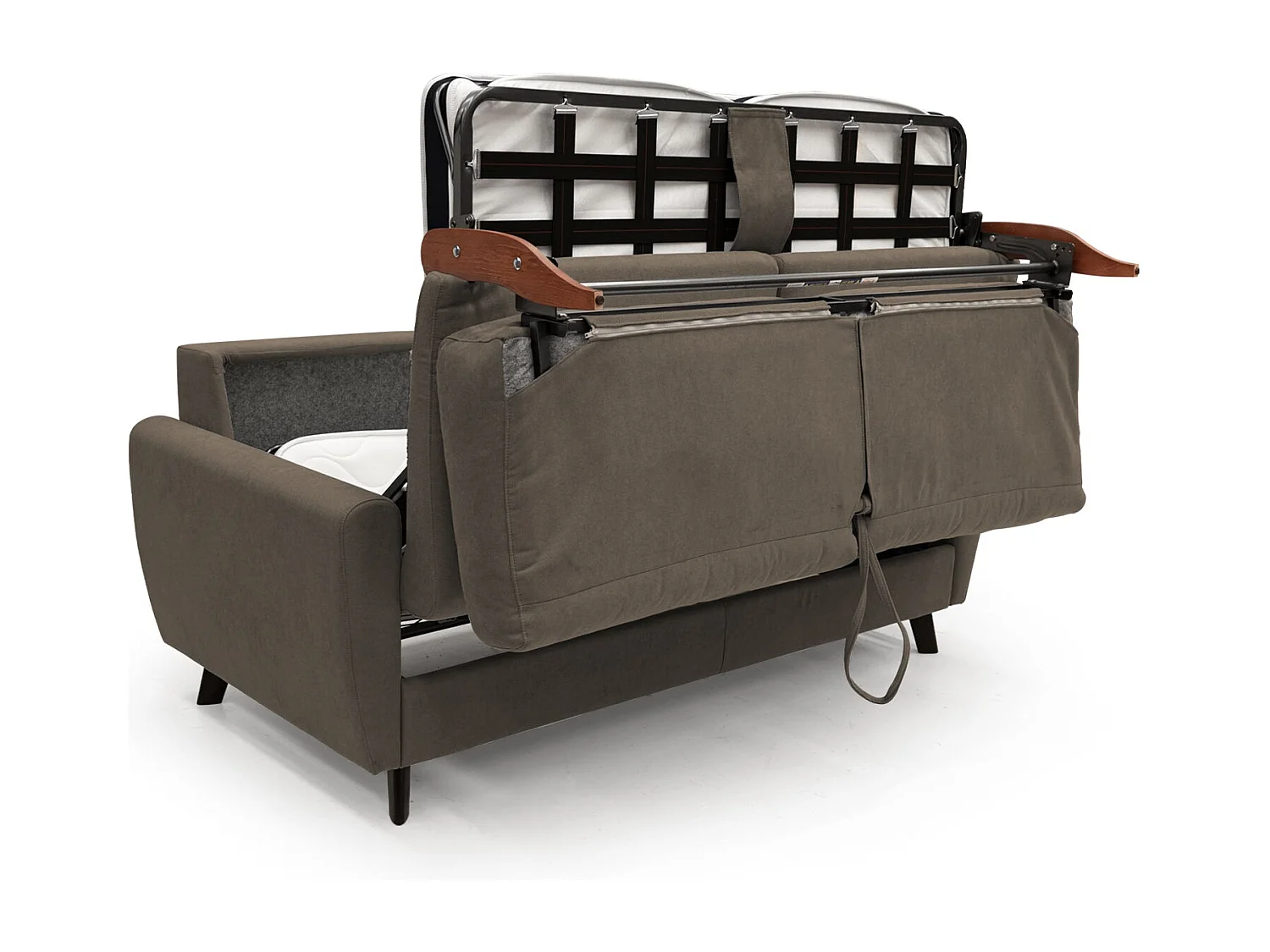 Callisto Sofá cama convertible de tela suave e impermeable 208 cm (mat. 160x197) Marrón