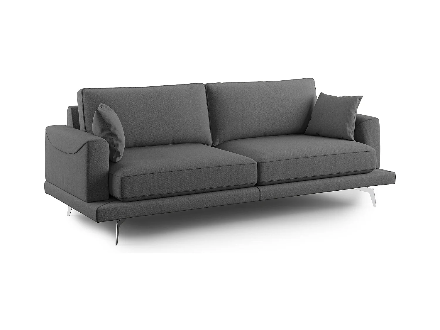 Dorian Canapé moderne en tissu doux anti-tache T05 178 cm anthracite