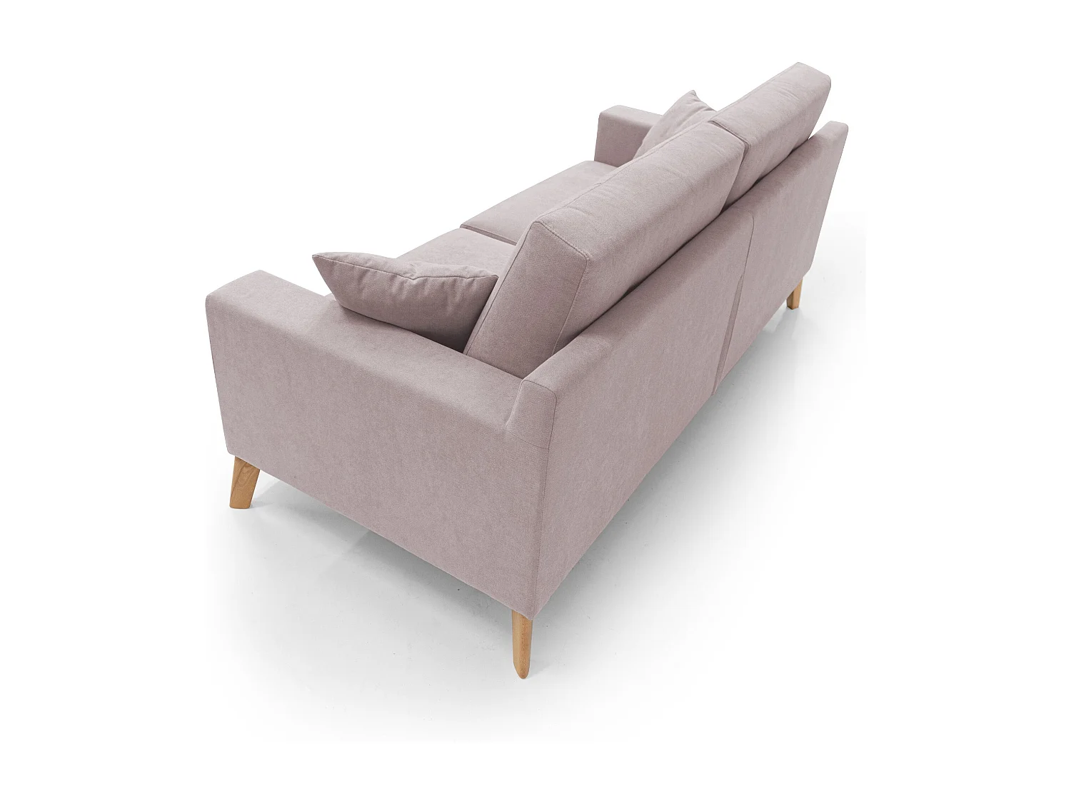Danish modernes Sofa aus weichem, wasserfestem Stoff T02 206 cm rosa