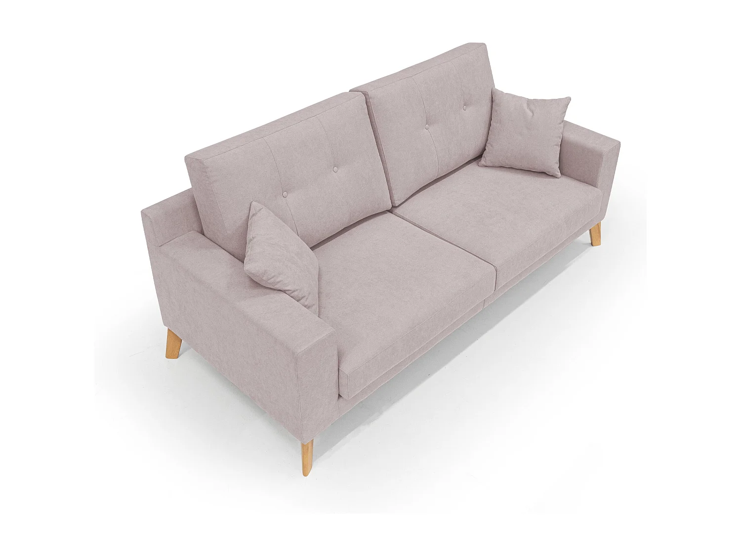 Danish Divano moderno in tessuto morbido impermeabile T02 206 cm rosa