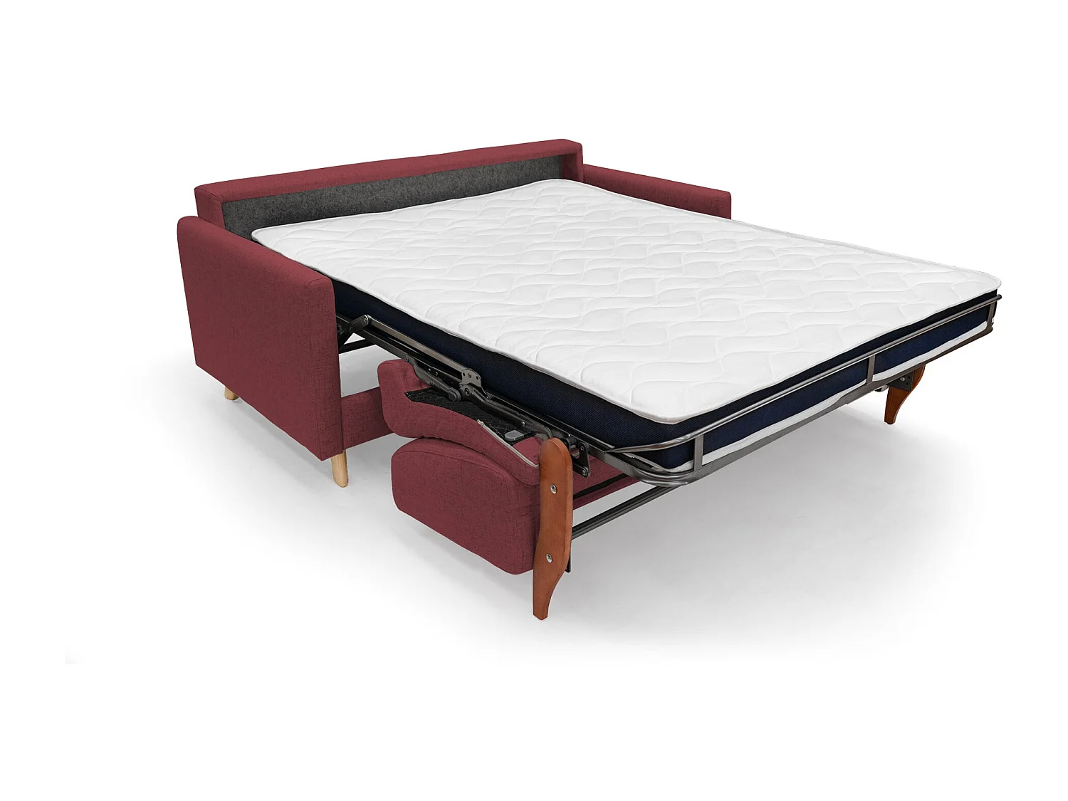 Edgar Sofá cama convertible en tela FELIS impermeable 160 cm (mat. 120x197) Rojo