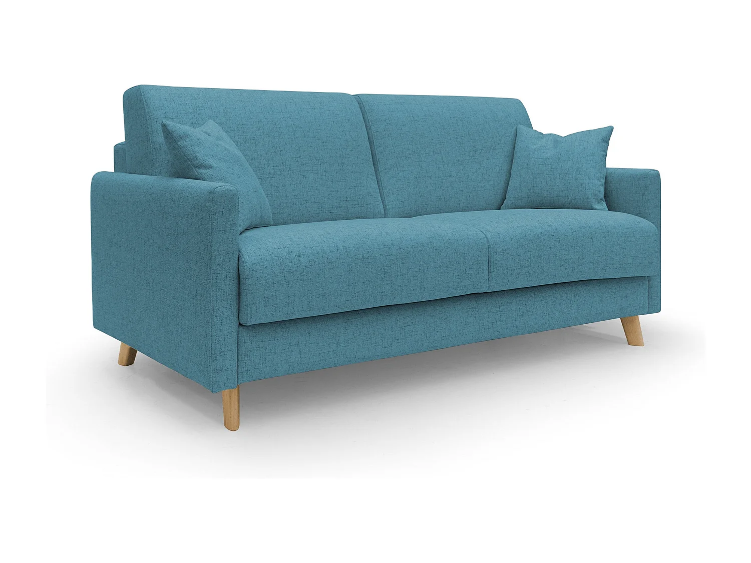 Edgar Schlafsofa aus wasserfestem felis Stoff T03 200 cm (mat. 160x197) hellblau