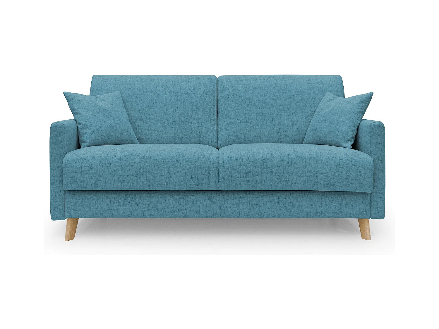 Edgar Schlafsofa aus wasserfestem felis Stoff T03 200 cm (mat. 160x197) hellblau