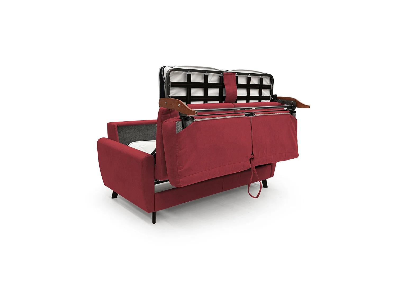Callisto Sofá cama convertible de tela suave e impermeable 188 cm (mat. 140x197) Rojo