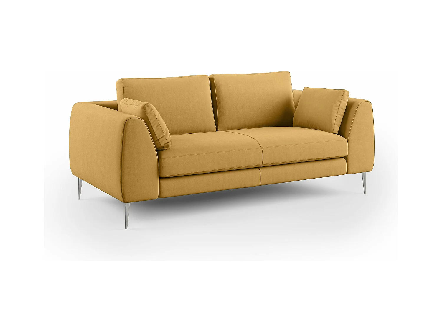 Plano Canapé moderne en microfibre technique détachable T11 176 cm jaune
