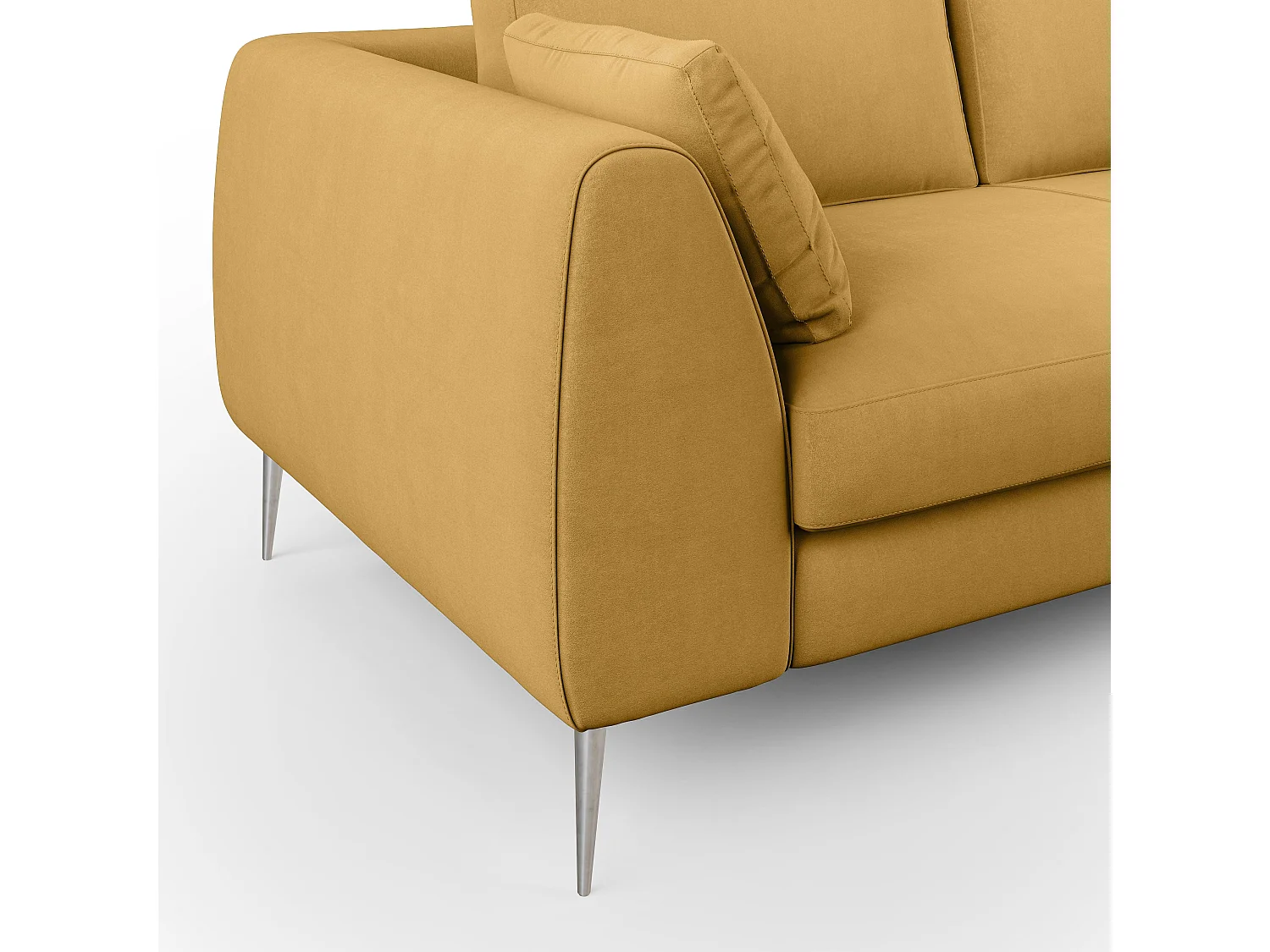 Plano modernes Sofa aus abwaschbarer technischer Mikrofaser T11 176 cm gelb