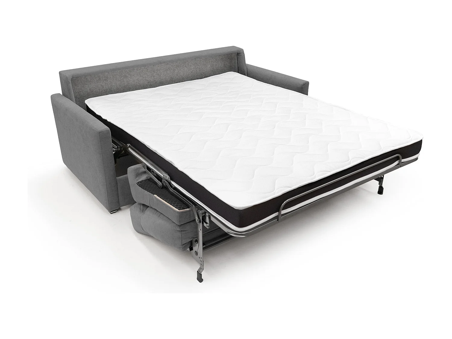 Margot Canapé lit convertible en tissu doux imperméable T02 196 cm (mat. 160x197) gris