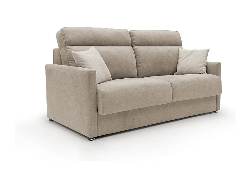 Margot Sofá cama convertible en tela suave impermeable 156 cm (mat.120x197) Beige