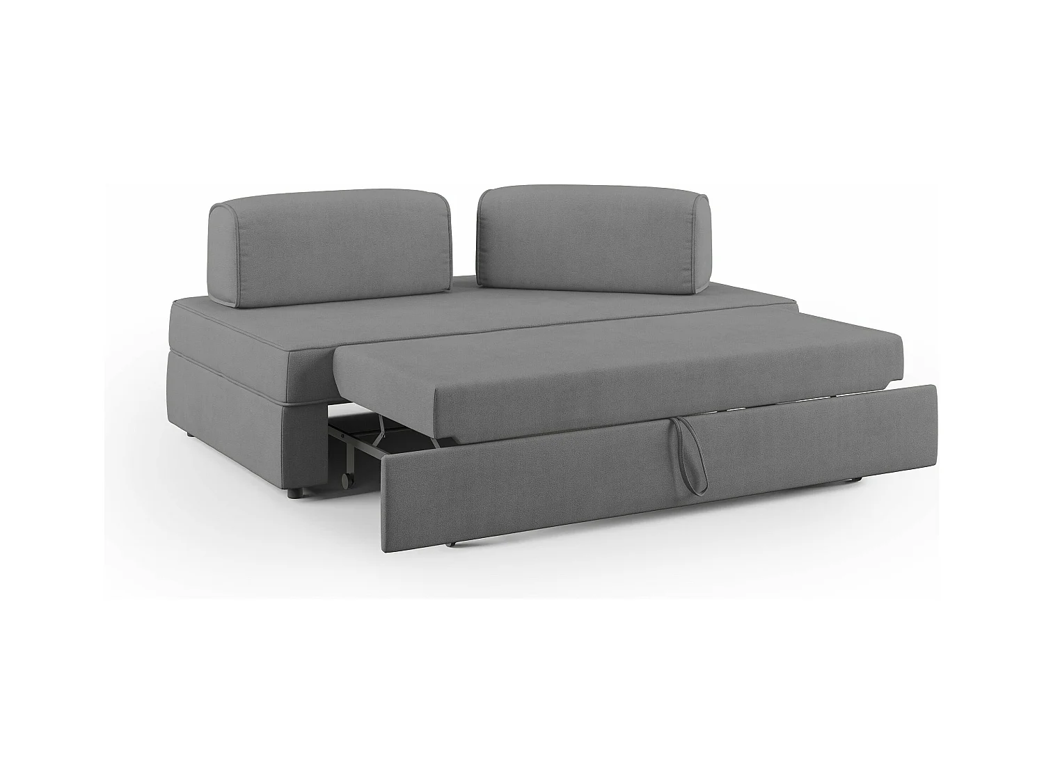 Liberty Canapé avec pouf amovible et dossier amovible en tissu imperméable T02 160 cm gris