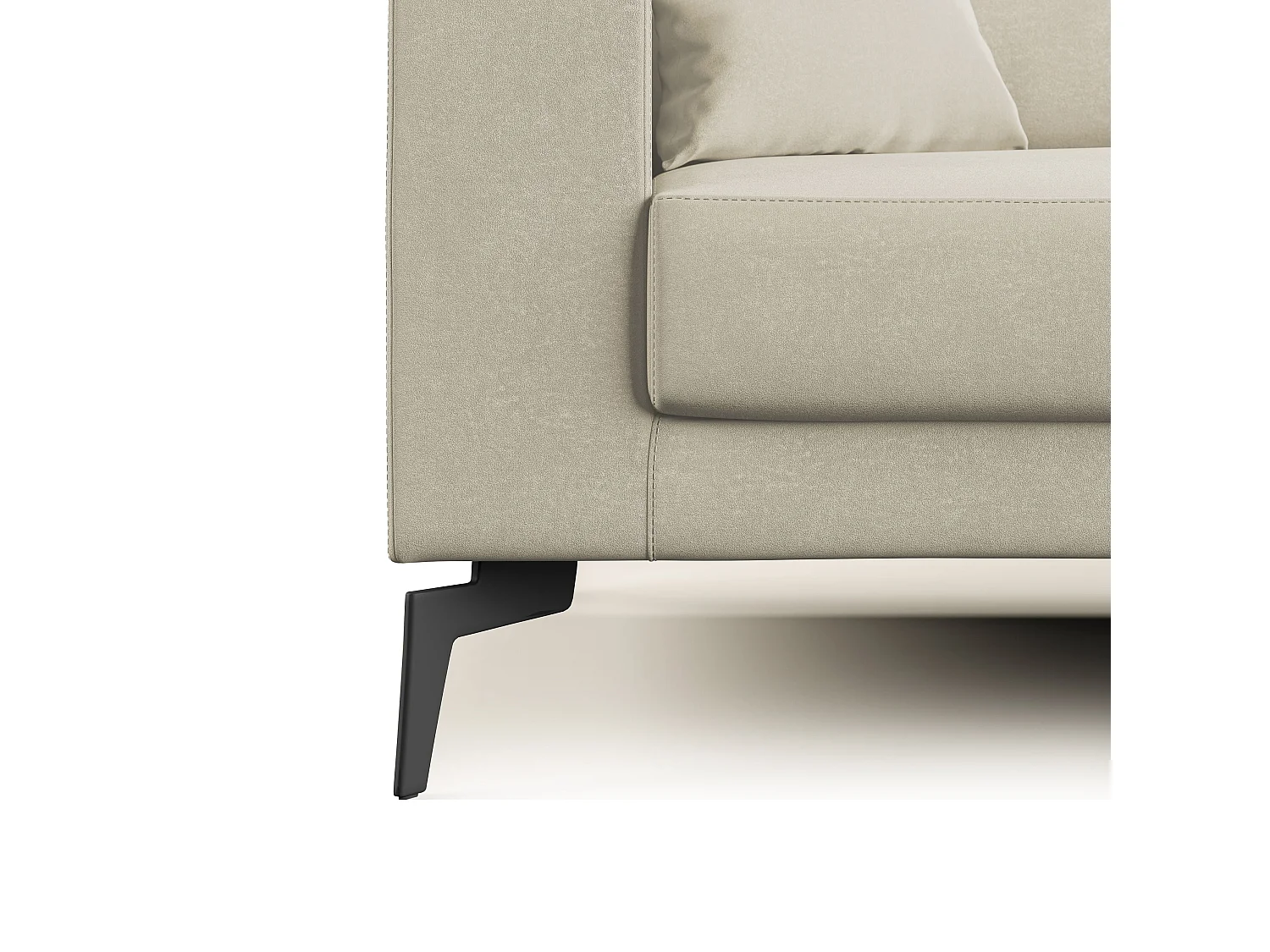 Prestige modernes Sofa aus abwaschbarer Mikrofaser T11 186 cm  creme