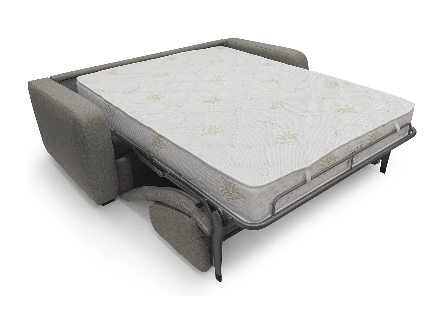 Duna Divano letto matrimoniale con materasso 20 cm in tessuto impermeabile T03 215 cm (mat. 160x197) talpa