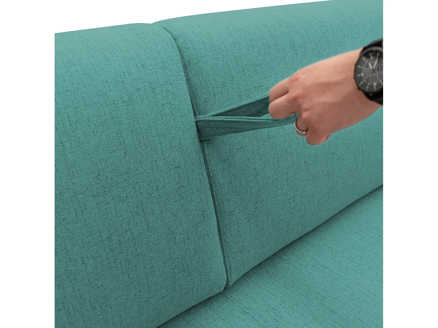 Duna Schlafsofa mit 20 cm Matratze aus wasserfestem Stoff T03 215 cm (mat. 160x197) grün