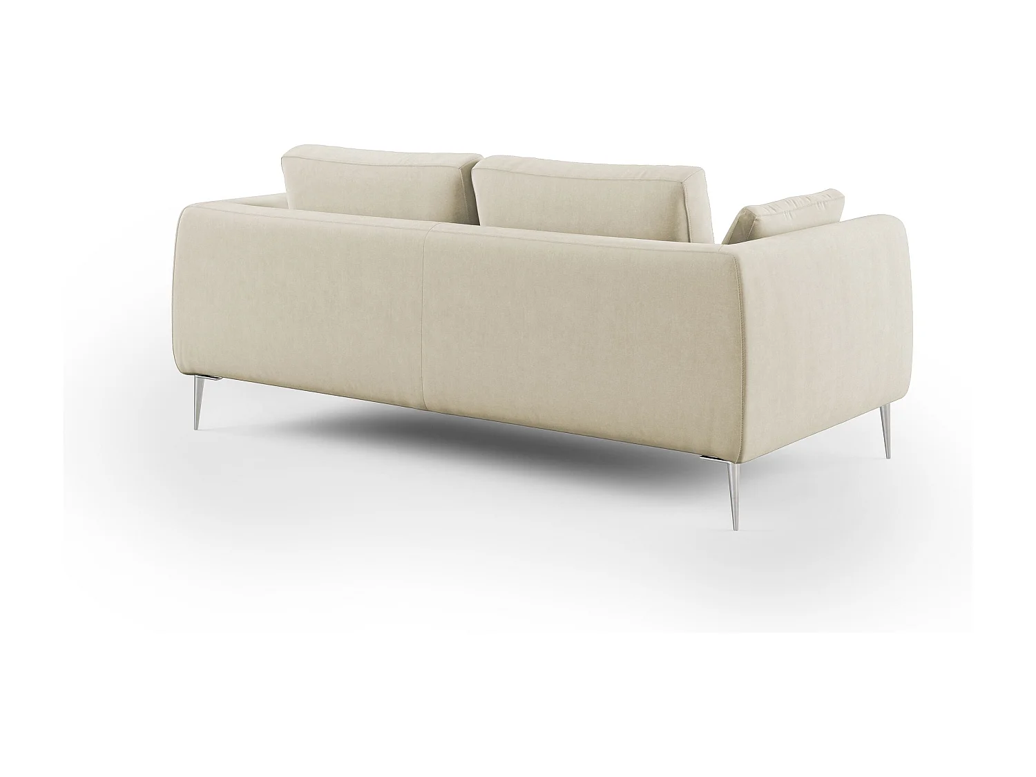 Plano modernes Sofa aus abwaschbarer technischer Mikrofaser T11 216 cm creme
