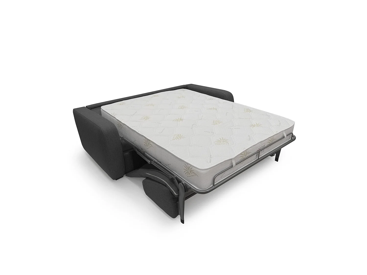 Duna Canapé lit convertible matelas 20 cm en tissu imperméable T03 195 cm (mat. 140x197) anthracite
