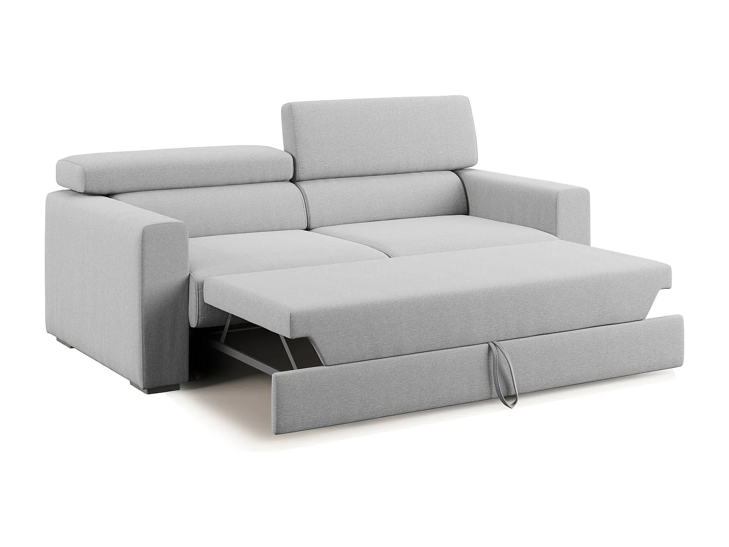 Dylan Canapé avec pouf amovible en tissu effet coton imperméable T13 158 cm gris