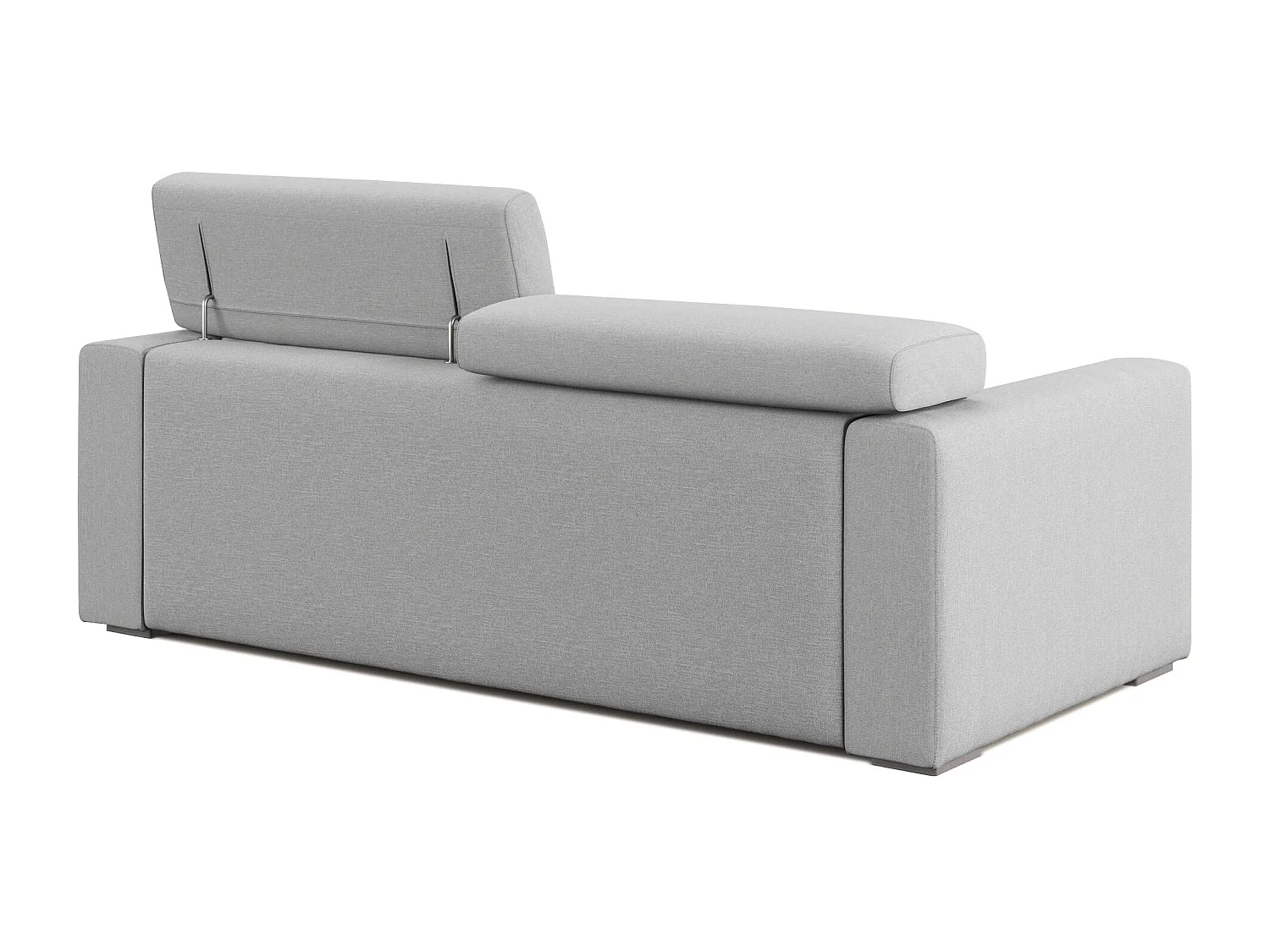 Dylan Canapé avec pouf amovible en tissu effet coton imperméable T13 158 cm gris
