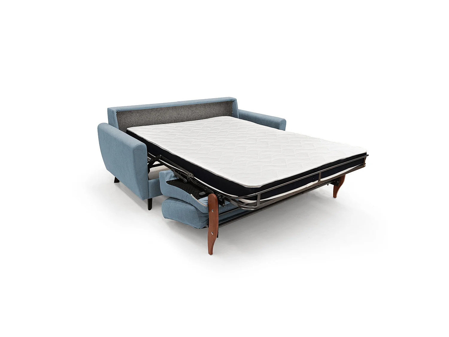 Callisto Schlafsofa aus weichem, wasserfestem Stoff T02 188 cm (mat. 140x197) baby blau