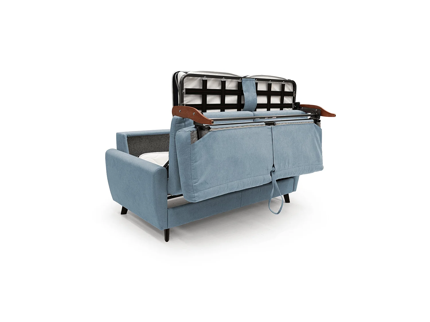 Callisto Schlafsofa aus weichem, wasserfestem Stoff T02 188 cm (mat. 140x197) baby blau