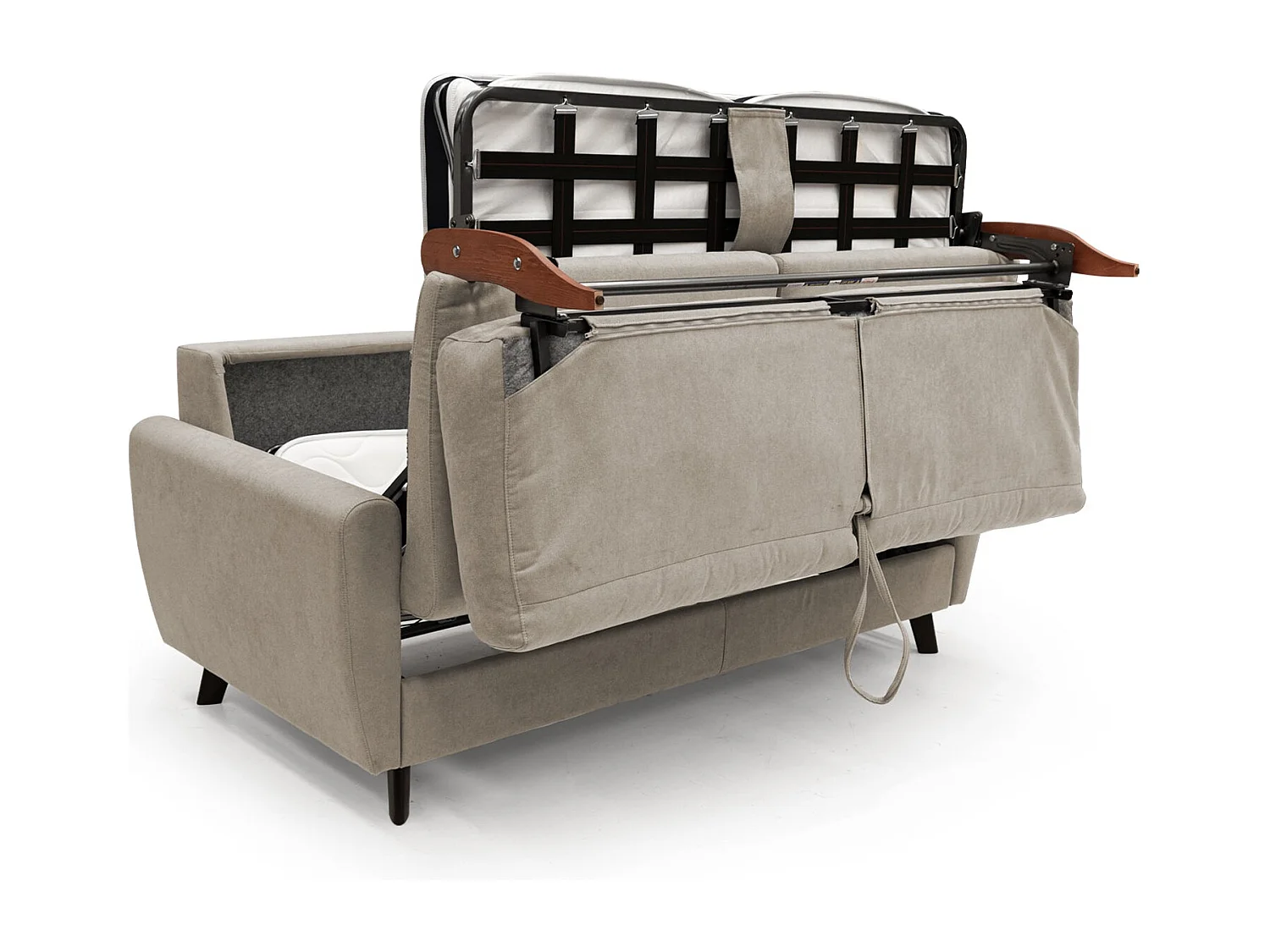 Callisto Sofá cama convertible de tela suave e impermeable 208 cm (mat. 160x197) Beige