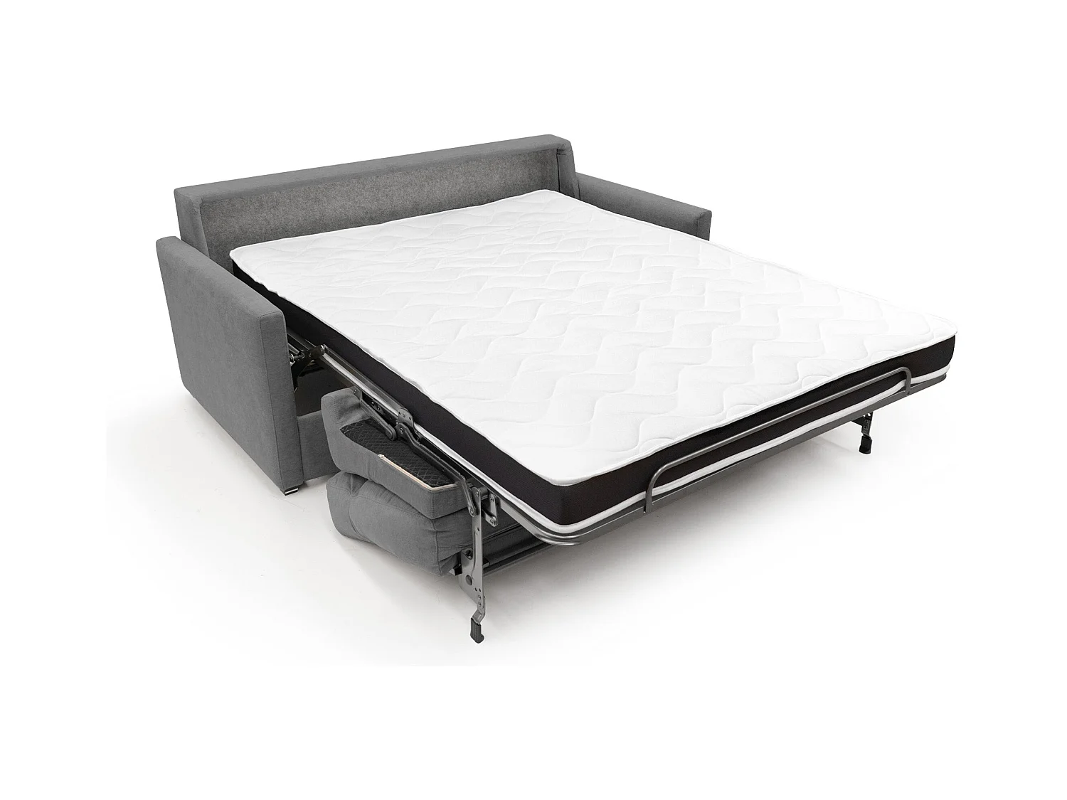Margot Canapé lit convertible en tissu doux imperméable T02 156 cm (mat.120x197) gris