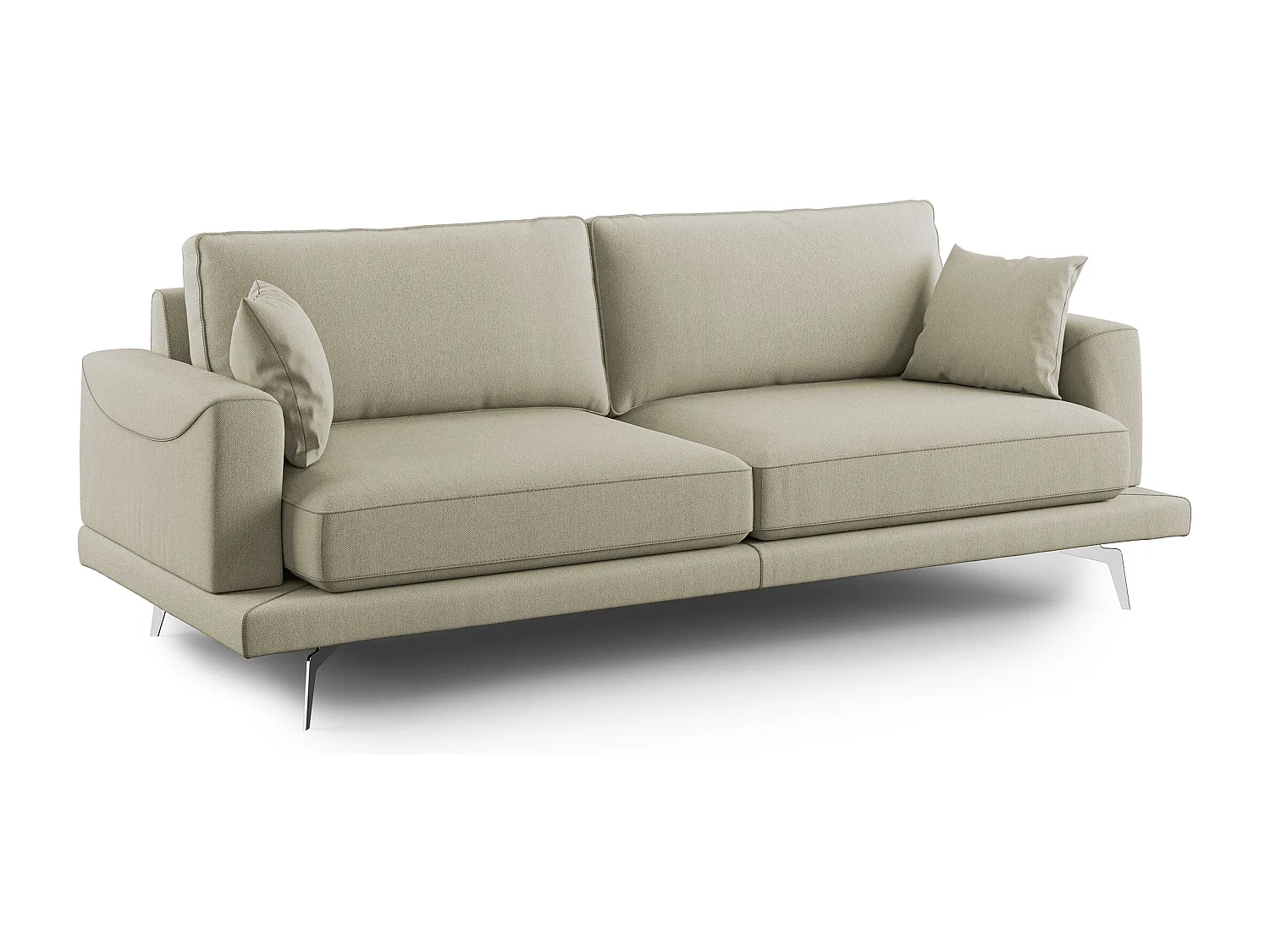 Dorian modernes Sofa aus weichem, schmutzabweisendem Stoff T05 178 cm creme