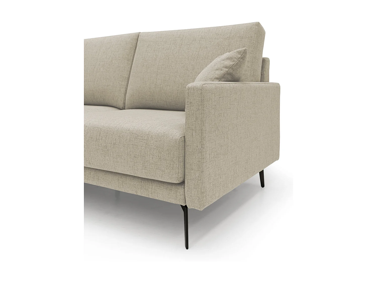 Saturno Sofá moderno en tela suave e impermeable 140 cm Beige