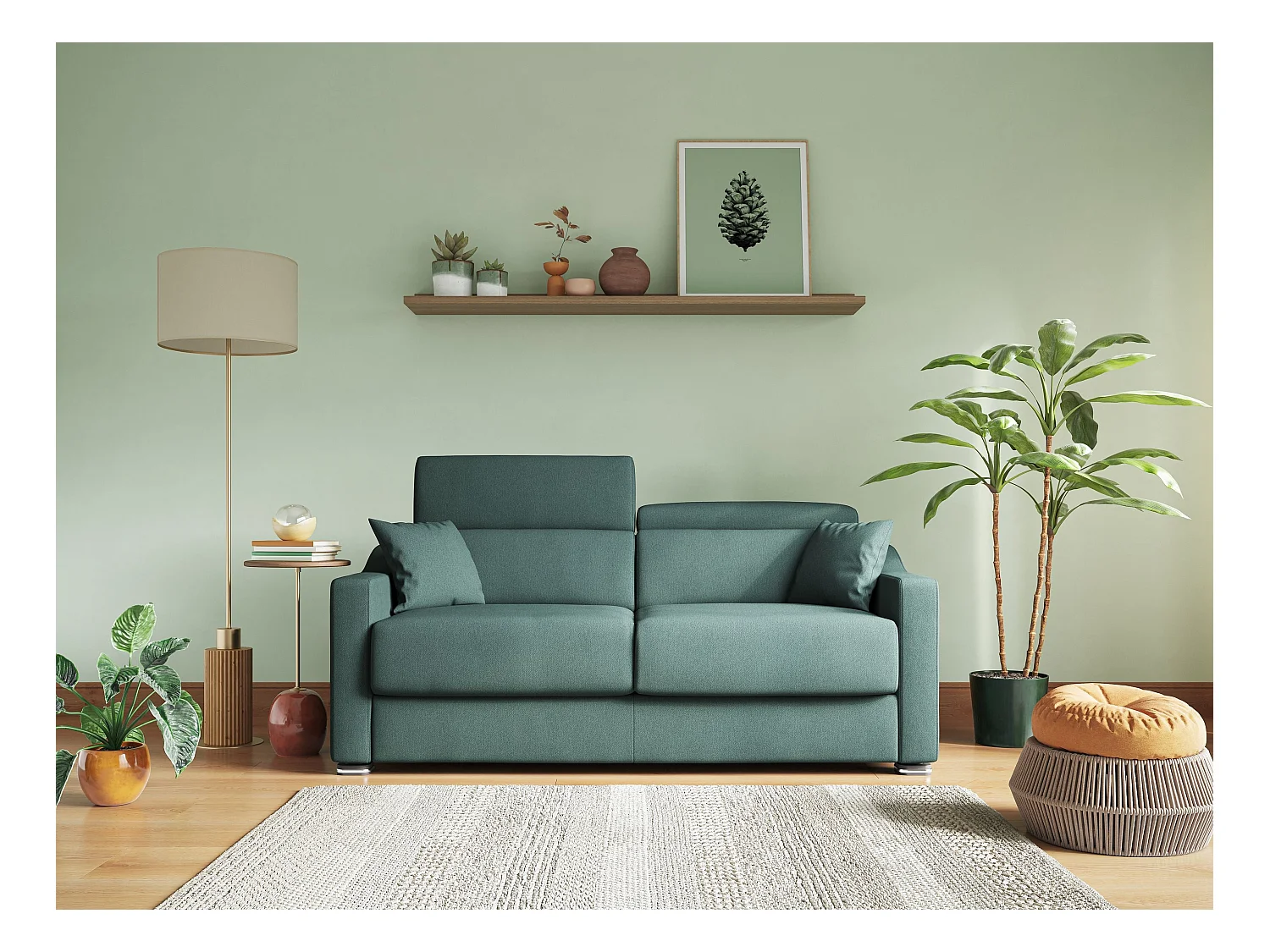 Amber Schlafsofa aus schmutzabweisendem Stoff T05 191 cm (mat. 140x197)  grau