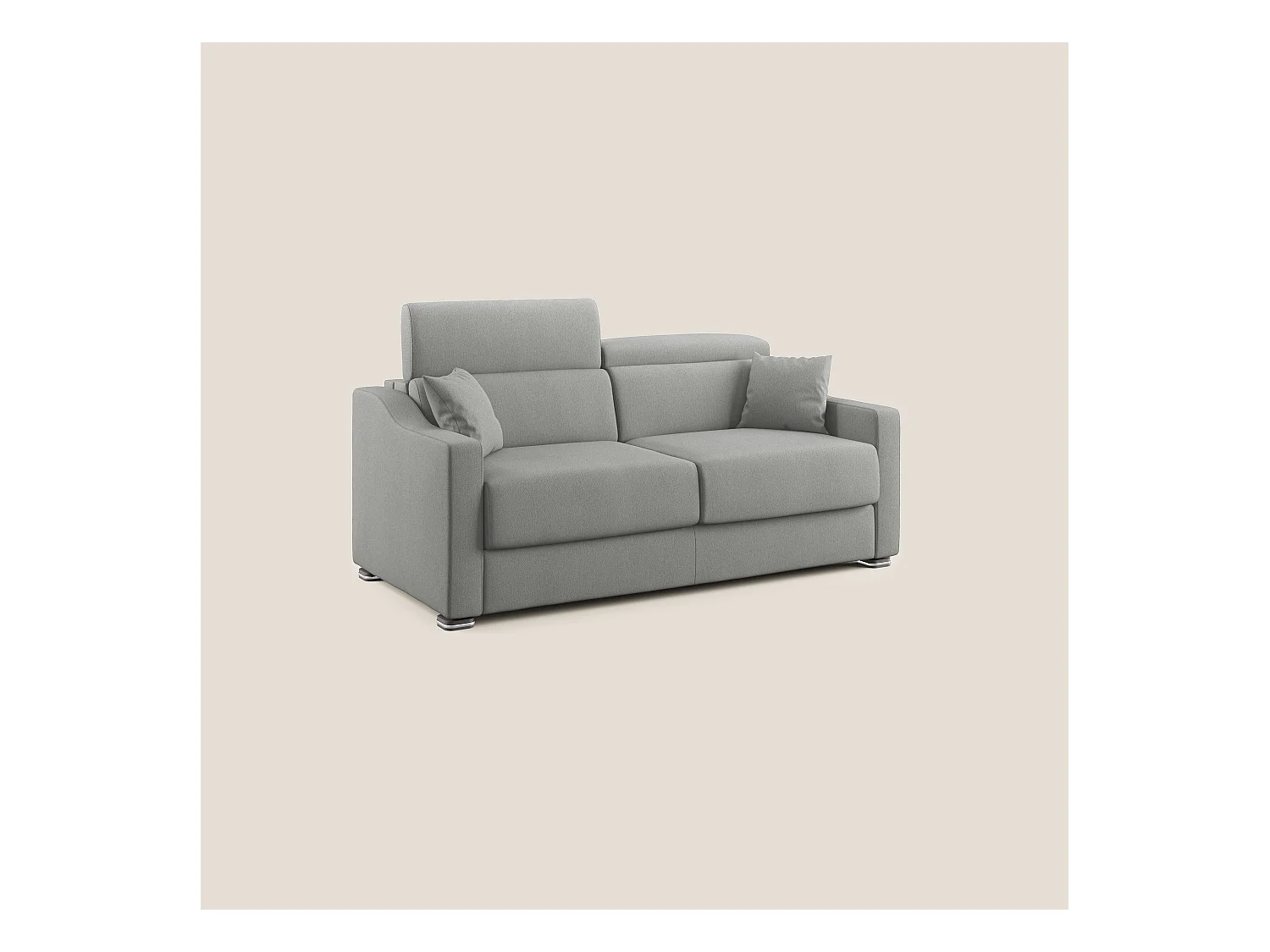 Amber Canapé lit convertible en tissu détachable T05 191 cm (mat. 140x197)  gris