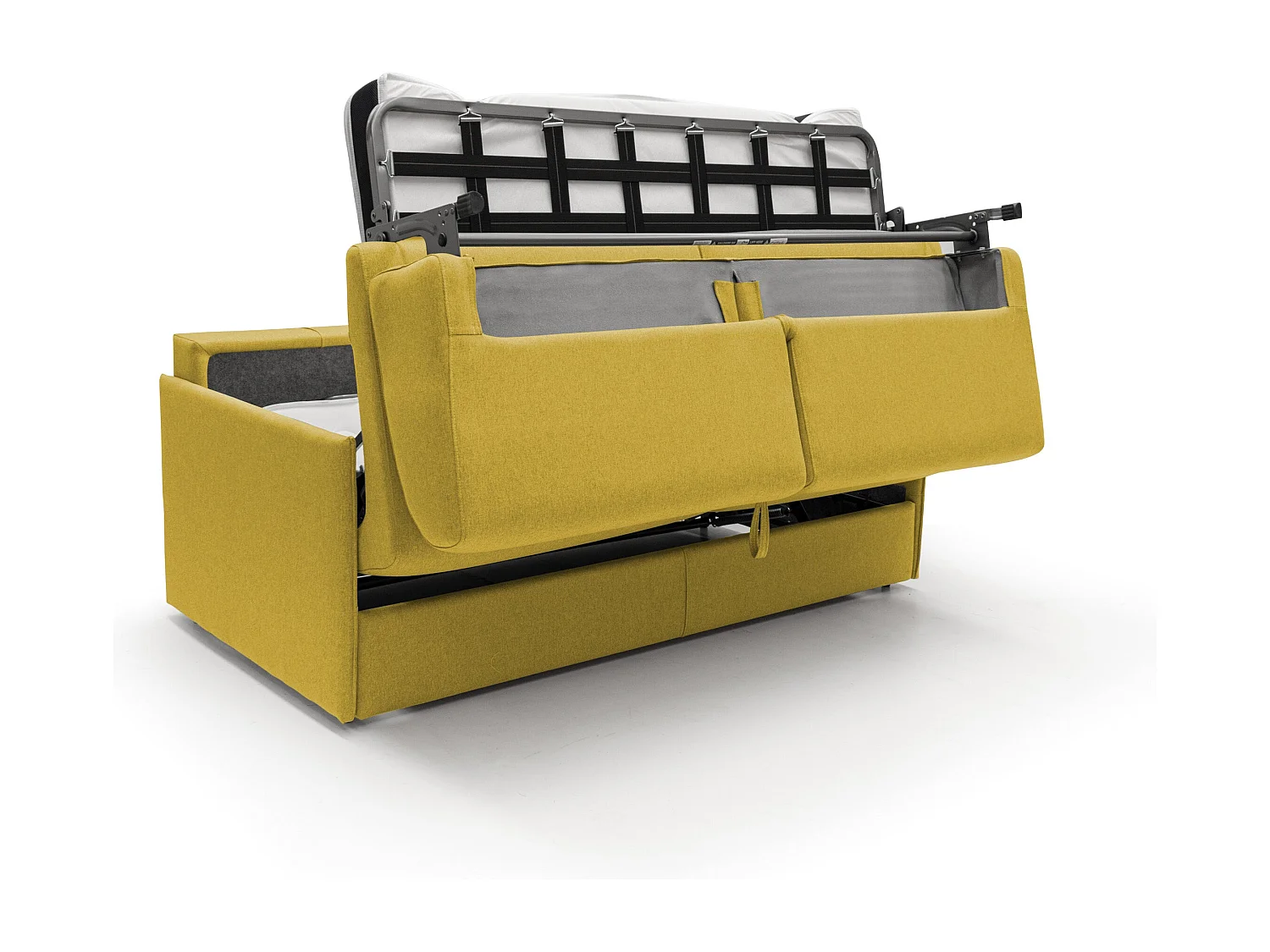 Evans Canapé lit convertible en tissu imperméable T13 149 cm (mat. 120x197)  jaune