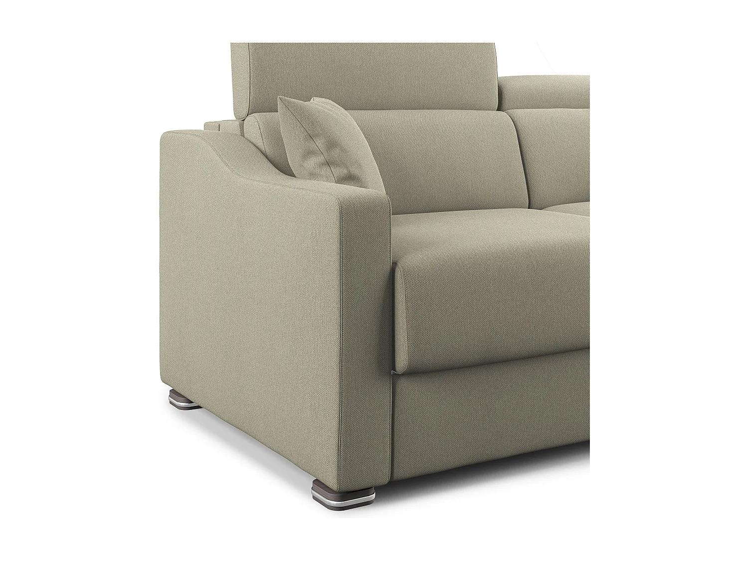 Amber Sofá cama convertible con tela desmontable 171 cm (mat. 120x197) Crema