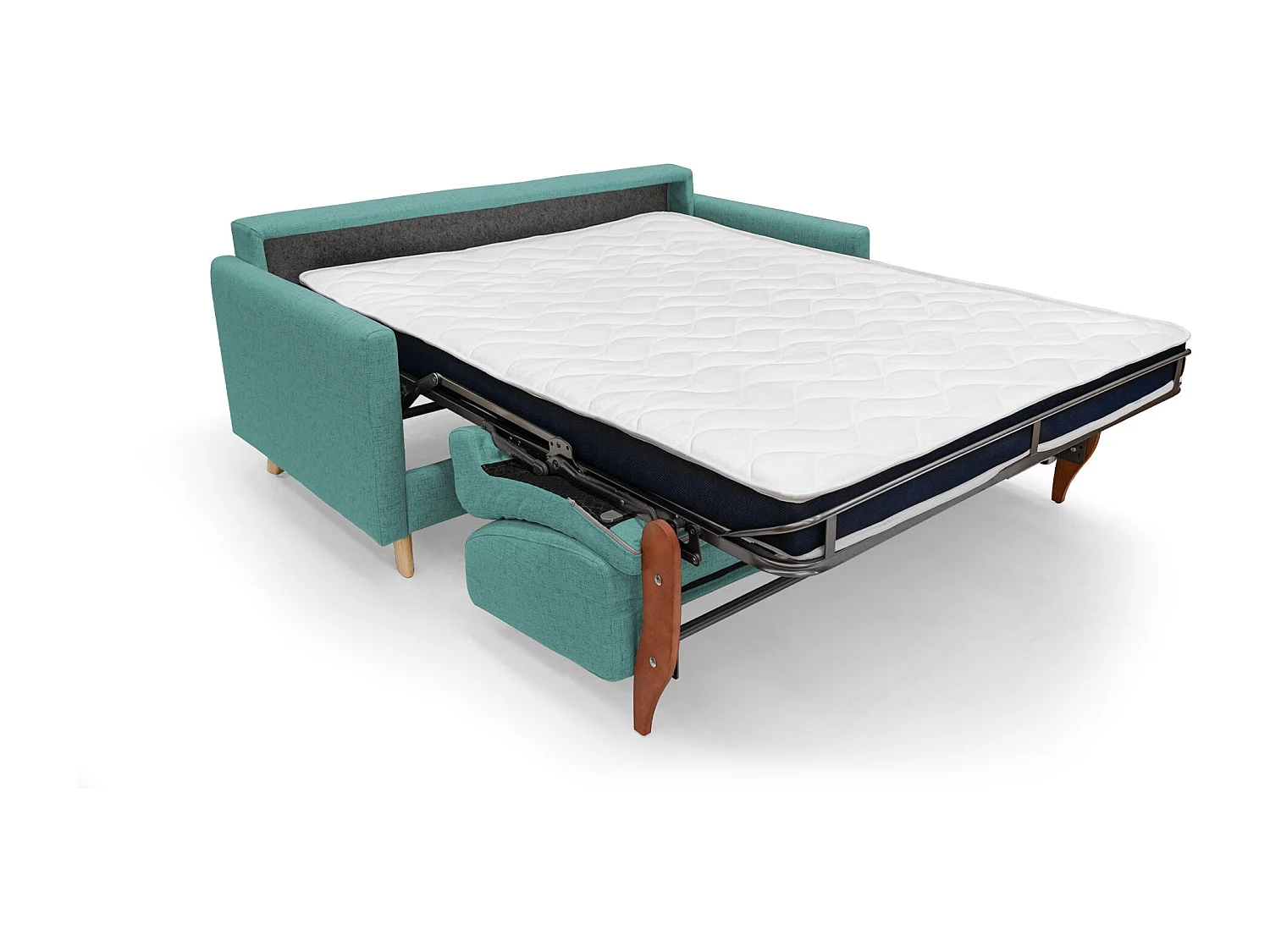 Edgar Sofá cama convertible en tela FELIS impermeable 200 cm (mat. 160x197) Verde Aguamarina