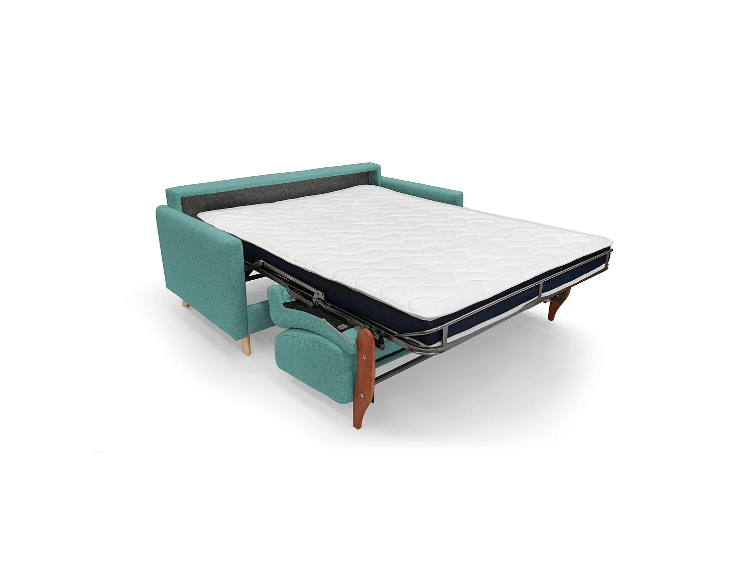 Edgar Divano letto matrimoniale in tessuto felis impermeabile T03 200 cm (mat. 160x197) verde acqua