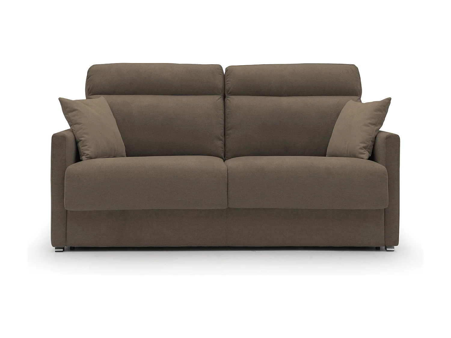 Margot Sofá cama convertible en tela suave impermeable 176 cm (mat. 140x197) Marrón