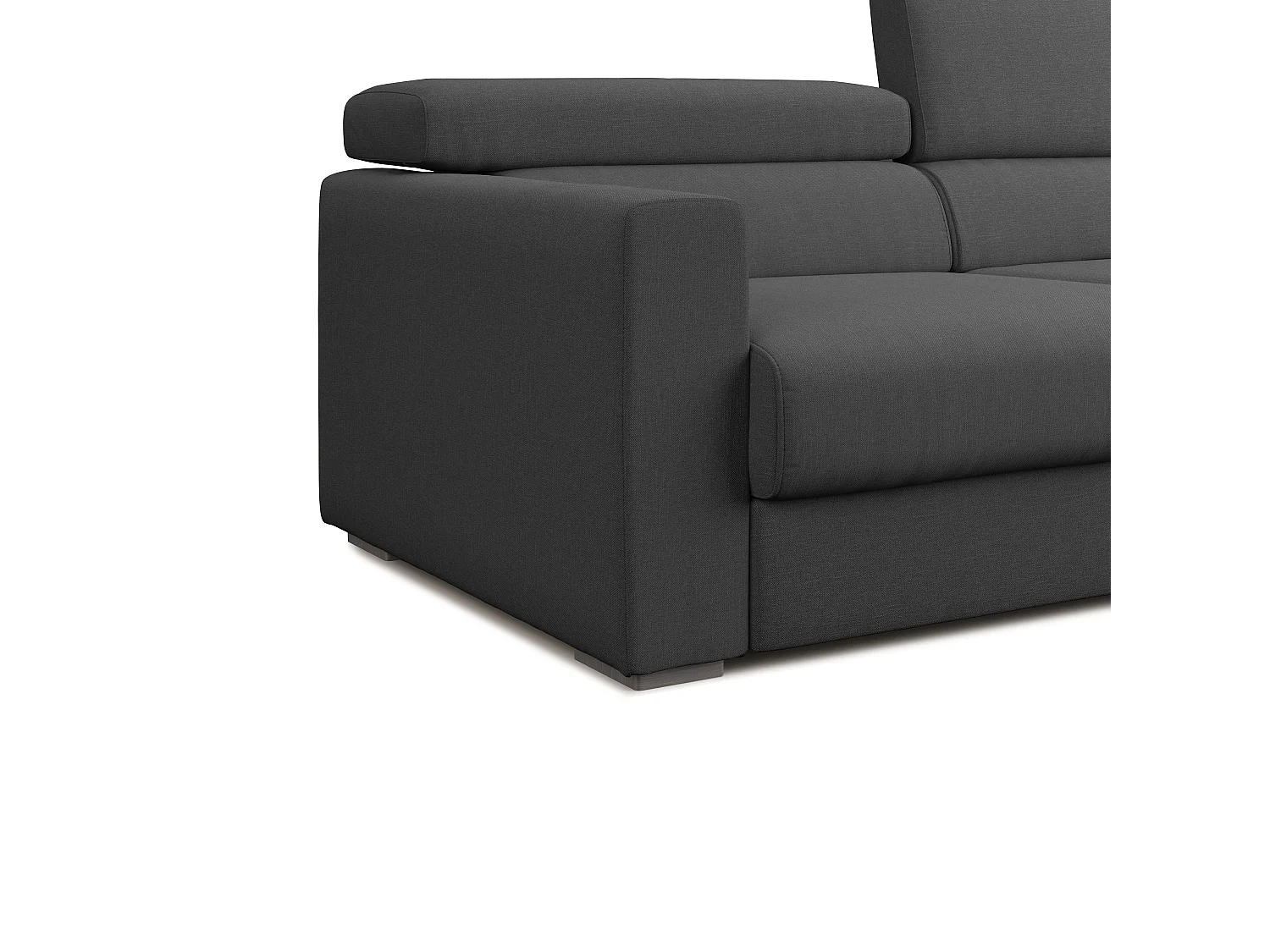 Dylan Sofá con pouf extraíble en tejido efecto algodón impermeable 158 cm Antracita